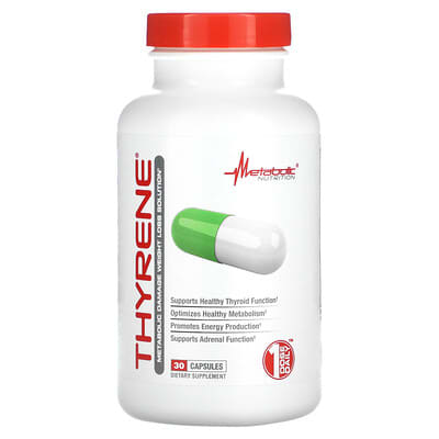 Metabolic Nutrition, Thyrene, Metabolic Impairment Weight Loss Solution, 30 Capsules