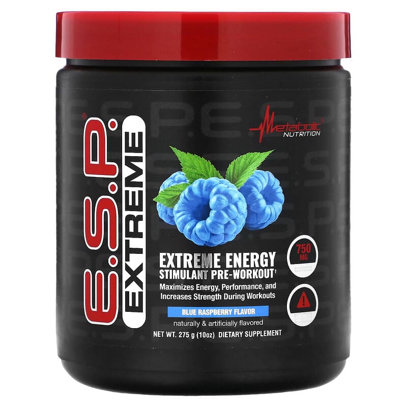 E.S.P. Extreme Energy Stimulant Pre-Workout, Blue Raspberry, 10 oz