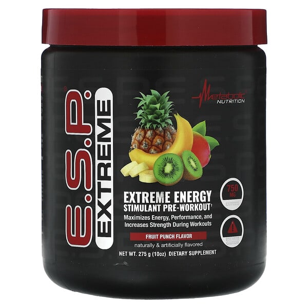 Metabolic Nutrition E.S.P. Extreme Energy Stimulant Pre-Workout, Fruit Punch, 10 oz (275 g)