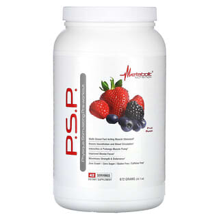 Metabolic Nutrition, Pré-entraînement stimulant le physique PSP, Punch aux fruits, 672 g