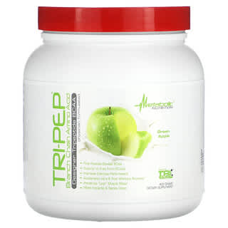 Metabolic Nutrition, Tri-Pep, аминокислота с разветвленной цепью, зеленое яблоко, 400 г (14,1 унции)