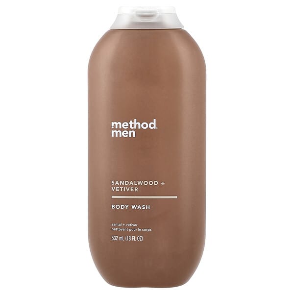 Method, 남성용, 바디 워시, 샌들우드 + 베티베르, 532ml(18fl oz)