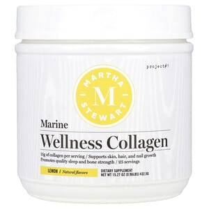 Martha Stewart Wellness, Marine Wellness Collagen, Lemon, 15.27 oz (432.5 g)