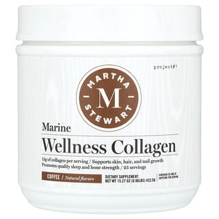 Martha Stewart Wellness, Marine Wellness Collagen, Kollagen fürs Wohlbefinden, Kaffee, 432,5 g (15,27 oz.)