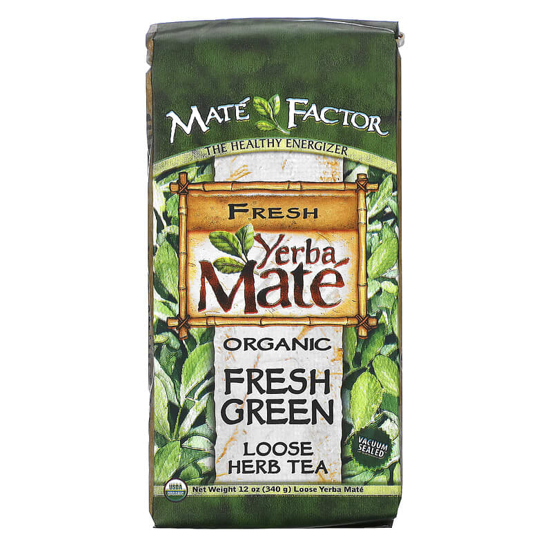 Yerba Mate orgánica,verde fresco, té a granel, 12 oz (340 g)