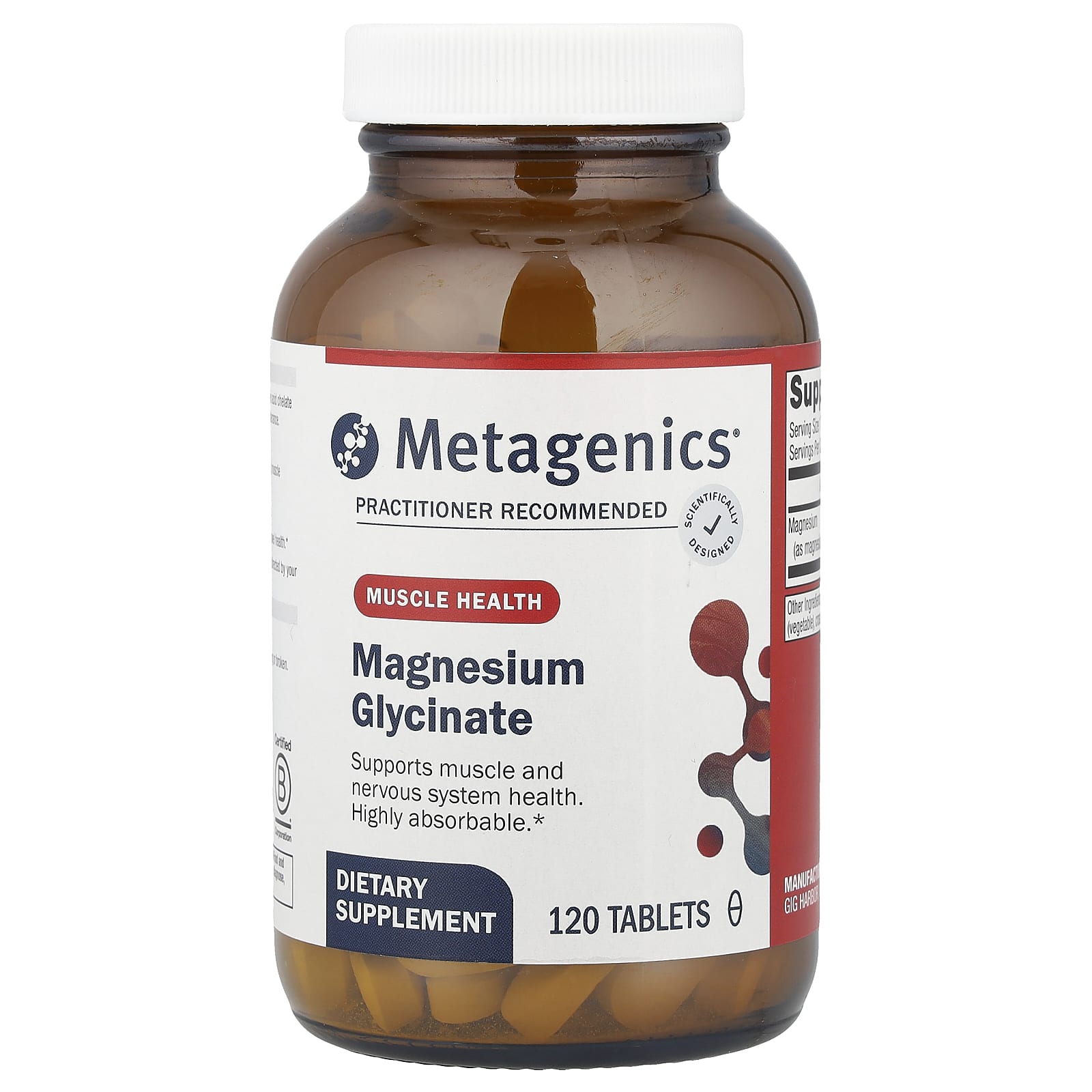 グリシン酸マグネシウム、100mg、タブレット120粒