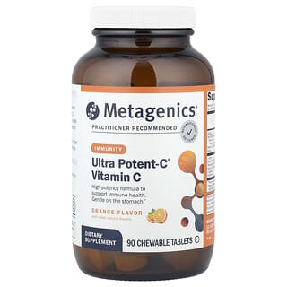 Metagenics, Ultra Potent-C®, Vitamina C, Naranja, 90 comprimidos masticables