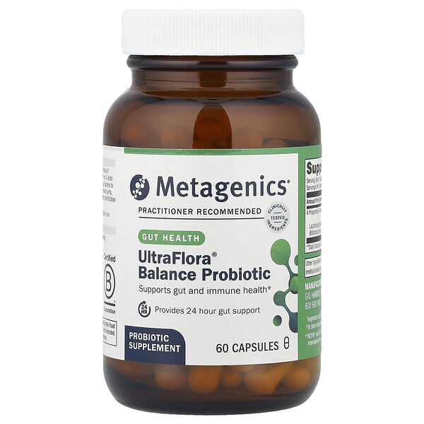 Metagenics UltraFlora® Balance Probiotic, 55 mg (15 Billion CFU), 60 Capsules
