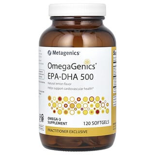 Metagenics, OmegaGenics, EPA-DHA 500, cytryna, 120 kapsułek miękkich