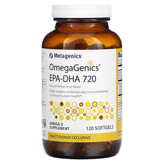 Metagenics, OmegaGenics, ЭПК и ДГК 720, натуральный лимон и лайм, 120 мягких таблеток