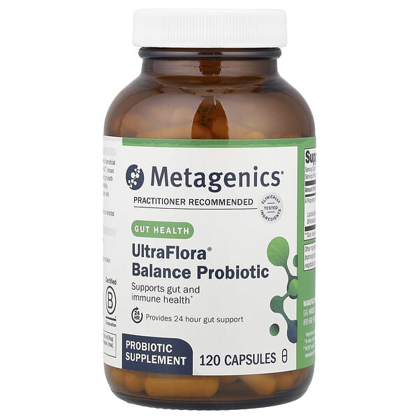 Metagenics UltraFlora® Balance Probiotic, 55 mg (15 Billion CFU), 120 Capsules