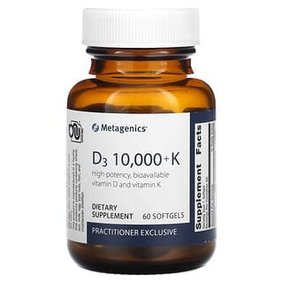 Metagenics, D3 10,000 + K、ソフトジェル60粒