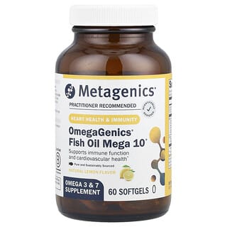 Metagenics, OmegaGenics®, Fish Oil Mega 10®, Natural Lemon, 60 Softgels