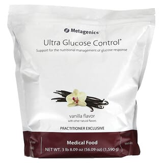 Metagenics, Ultra Glucose Control, медичний корм, ваніль, 3 фунти (8,09 унції)