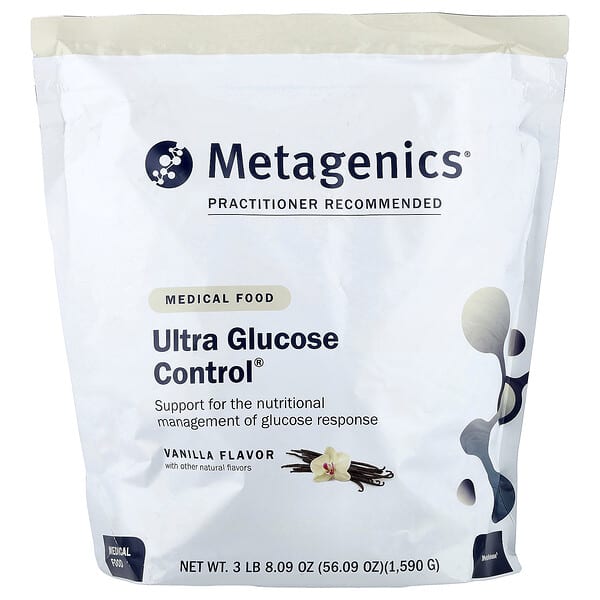 Metagenics, Ultra Glucose Control®, 의료용 식품, 바닐라, 1,590g(3lbs 8.09oz)