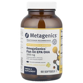 Metagenics, OmegaGenics® Fish Oil EPA-DHA, Natural Lemon, 1,000 mg, 60 Softgels