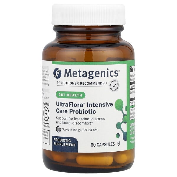 Metagenics UltraFlora® Intensive Care Probiotic, 60 Capsules (85 mg (10 Billion CFU) per Capsule)
