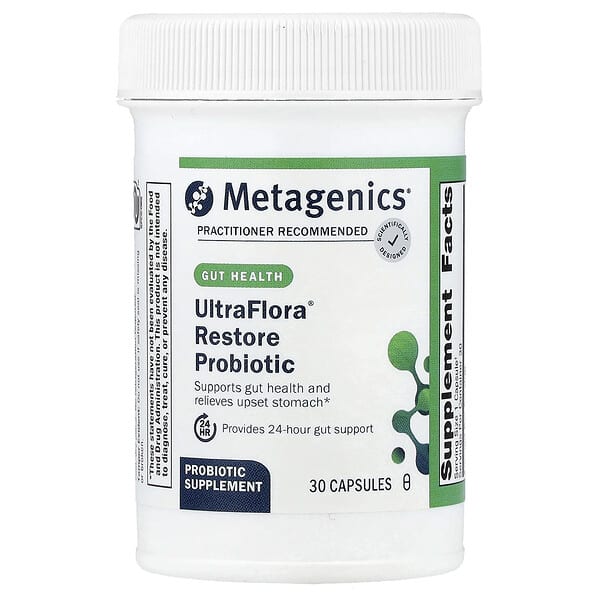 Metagenics, UltraFlora® Restore Probiotic, 30 Capsules (253.5 mg (20 Billion CFU) per Capsule) — product photo 1