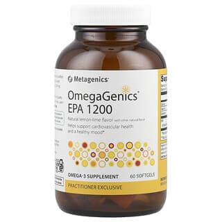 ميتاجينكس‏, OmegaGenics® EPA 1200 ، ليمون وليمون طبيعي ، 60 كبسولة هلامية