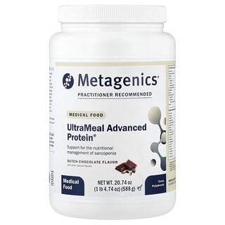 Metagenics, UltraMeal Advanced Protein, hrană medicală, ciocolată olandeză, 1 lb 4,74 oz (588 g)