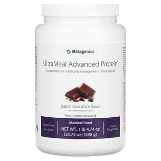 Metagenics, UltraMeal Advanced Protein, медицинское питание, голландский шоколад, 588 г (1 фунт)