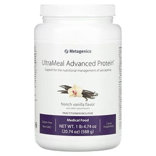 ميتاجينكس‏, UltraMeal Advanced Protein ، غذاء طبي ، بالفانيليا الفرنسية ، 1 رطل 4.74 أونصة (588 جم)