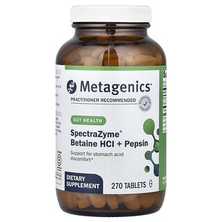 ميتاجينكس‏, هيدروكلوريد البيتين + بيبسين من SpectraZyme® ، 270 قرصًا