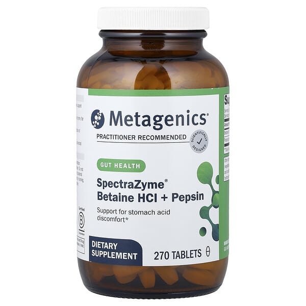 SpectraZyme® Betaine HCl + Pepsin, 270 Tablets