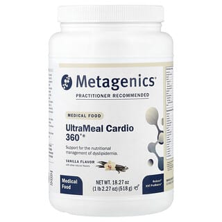 Metagenics, UltraMeal Cardio 360°,  Medical Food, Vanilla, 1 lb 2.27 oz (518 g)