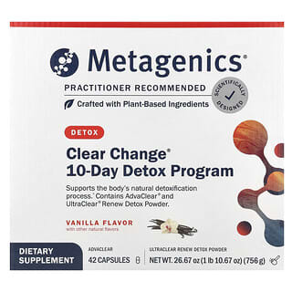 Metagenics, Clear Change®, 10-Day Detox Program, Vanilla, 4 Piece Set