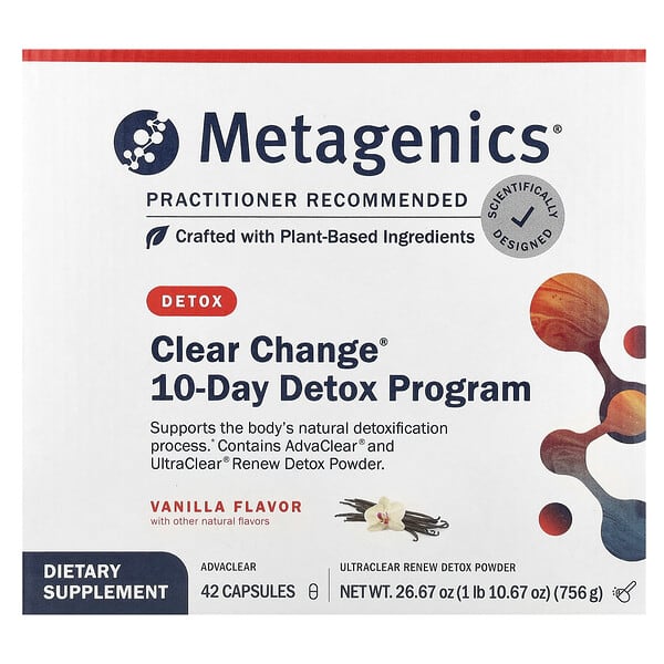 Metagenics Clear Change®, 10-Day Detox Program, Vanilla, 4 Piece Set