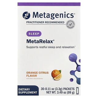 Metagenics, MetaRelax, Jeruk Oren, 30 Peket, 0.11 oz (3.3 g) Setiap satu