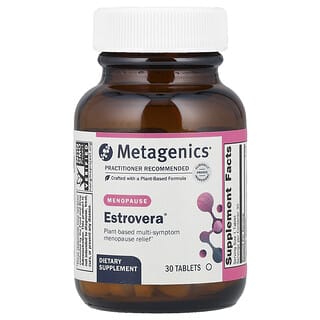 Metagenics, Estrovera®, Suplemento para el alivio de múltiples síntomas de la menopausia de origen vegetal, 30 comprimidos