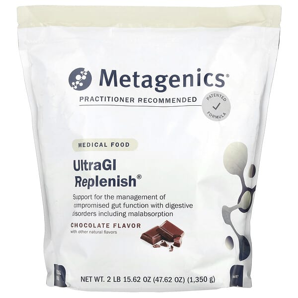 Metagenics UltraGI Replenish®, Chocolate, 47.62 oz (1,350 g)
