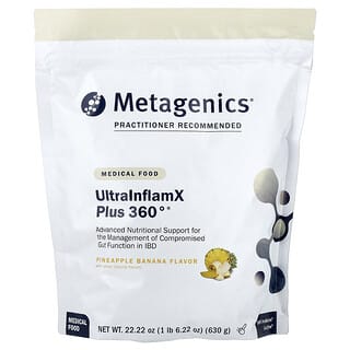 Metagenics, UltraInflamX Plus 360°, лечебное питание, ананас и банан, 630 г (22,22 унции)