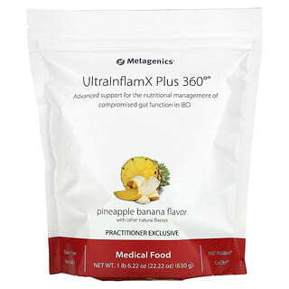 Metagenics, UltraInflamX Plus 360°, Medical Food, Pineapple Banana, 22.22 oz (630 g)