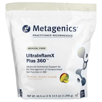 Metagenics, UltralnflamX Plus 360°, Medical Grade, Tropical Mango Flavor, 45.5 oz (1290 g)