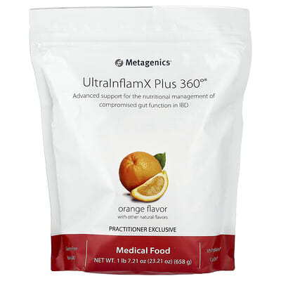 Metagenics, UltralnflamX Plus 360°, Medical Food, Orange Flavor, 23.21 oz (658 g)