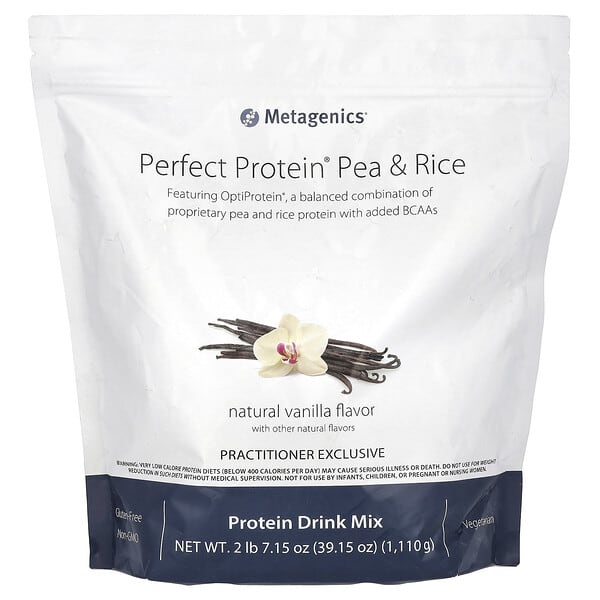 Metagenics, Perfect Protein® Pea & Rice, Natural Vanilla, 2 lb 7.15 oz (1,110 g) — product photo 1
