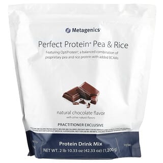 ميتاجينكس‏, البازلاء والأرز من Perfect Protein® ، شوكولاتة طبيعية ، 2 رطل ، 10.33 أونصة (1،200 جم)