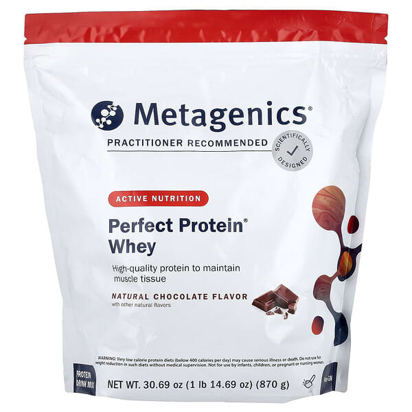 Metagenics, Perfect Protein® 유청, 천연 초콜릿, 870g(1lb 14.69oz)