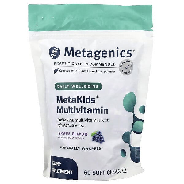 MetaKids® Multivitamin, Grape, 60 Soft Chews