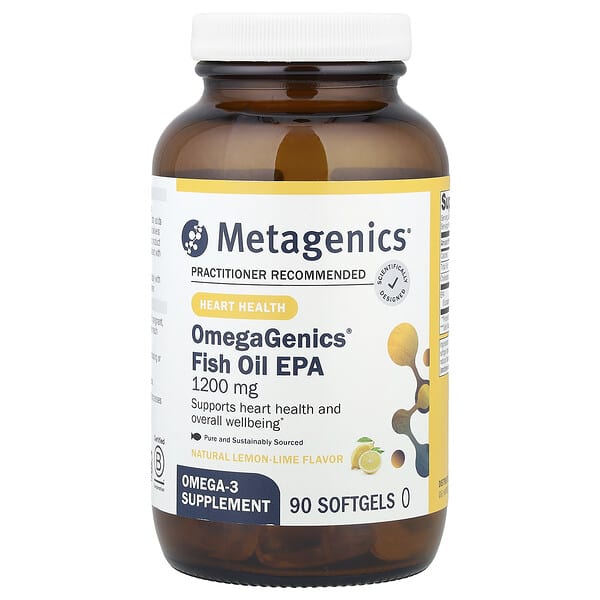 Metagenics OmegaGenics®, Fish Oil EPA, Natural Lemon-Lime, 1,200 mg, 90 Softgels