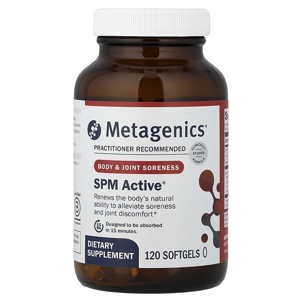 Metagenics, SPM Active®, 신체 및 관절 통증, 소프트젤 120정