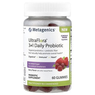 Metagenics, UltraFlora® 3in1 Daily Probiotic, tägliches Probiotikum mit Beeren, 60 Fruchtgummis