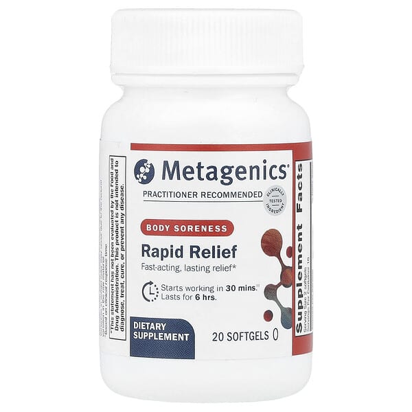 Metagenics Rapid Relief, Body Soreness, 20 Softgels