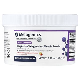 Metagenics, MagActive™ Magnesium Muscle Powder, Strawberry Lemonade, 5.29 oz (150 g)