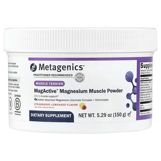 Metagenics, MagActive™, магниевый порошок для мышц, со вкусом клубничного лимонада, 150 г (5,29 унции)