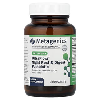 Metagenics, UltraFlora® Night Rest & Digest Postbiotic, 30 Capsules