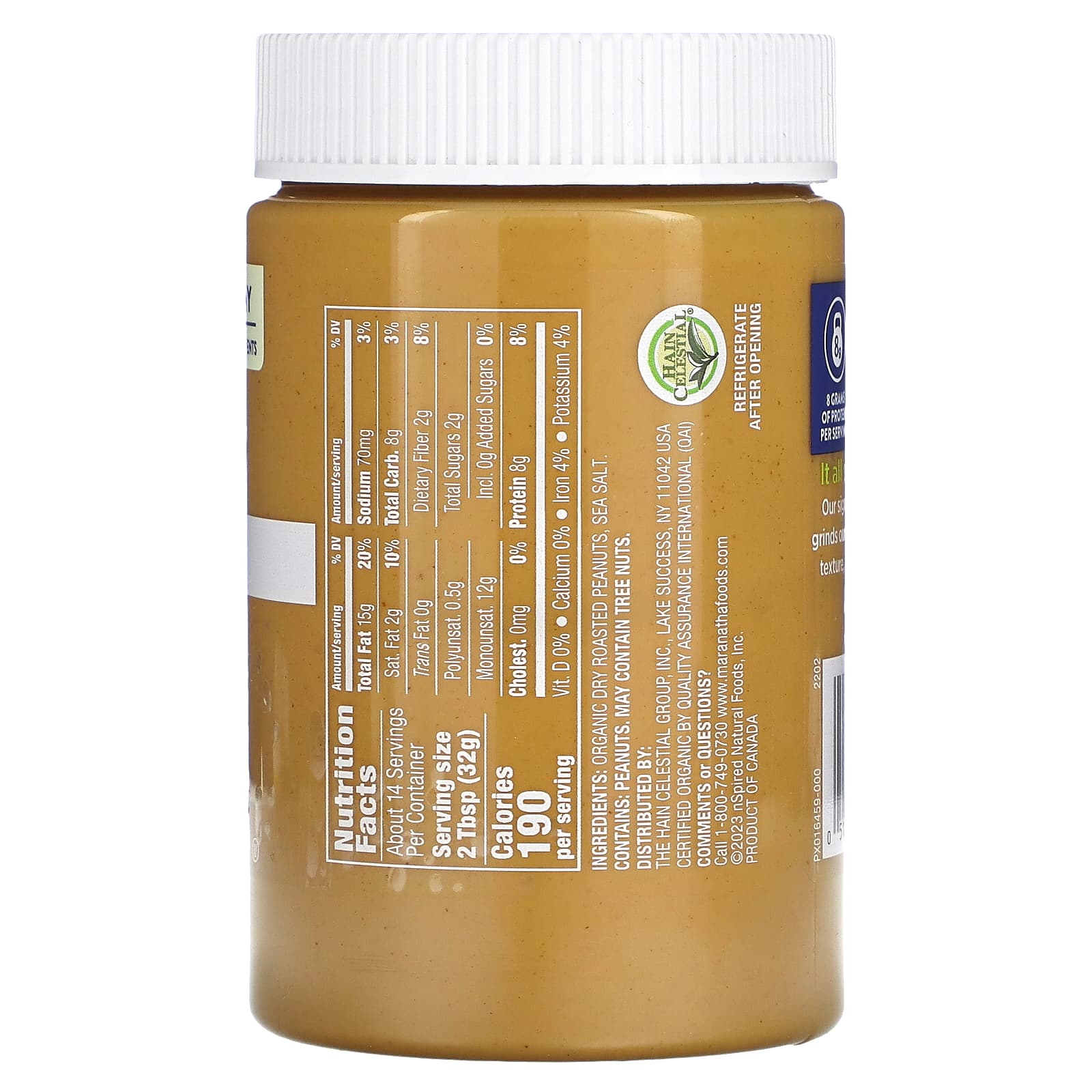 MaraNatha, Organic Peanut Butter, Creamy, 16 Oz (454 G) (Discontinued Item)